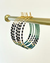 Load image into Gallery viewer, Sea Foam // Japanese Miyuki glass hand beaded gold filled hoop earrings