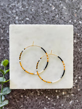 Load image into Gallery viewer, Wake Forest Demon Deacons // Japanese Miyuki glass gold filled hoop earrings