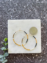 Load image into Gallery viewer, Wake Forest Demon Deacons // Japanese Miyuki glass gold filled hoop earrings