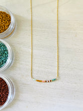 Load image into Gallery viewer, Phoenix // Japanese miyuki glass hand beaded gold filled hoop earrings
