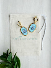 Load image into Gallery viewer, Nature Trail insect heirloom hoops //  one touch latch hoop huggies
