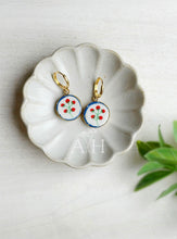 Load image into Gallery viewer, Fresh off the vine // ceramic painted latch hoop dangles
