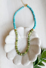 Load image into Gallery viewer, River Moss // rondelle gemstone necklace
