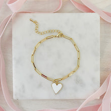 Load image into Gallery viewer, Pure heart pendant charm bracelet

