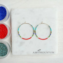 Load image into Gallery viewer, Rio // weightless glass gold filled miyuki beaded hoops
