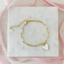 Load image into Gallery viewer, Pure heart pendant charm bracelet
