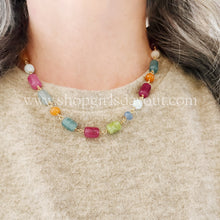 Load image into Gallery viewer, Color Crush// smooth tube round rondelle gemstone necklace
