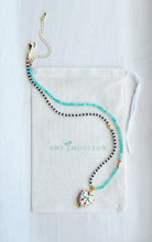 Load image into Gallery viewer, Cherry On Top // ceramic heart pendant hand beaded necklace
