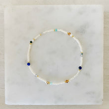 Load image into Gallery viewer, Sunday Stroll gemstone and miyuki beaded stretchy bracelet
