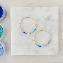 Load image into Gallery viewer, Mykonos weightless glass bead hoops
