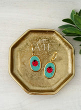 Load image into Gallery viewer, Nature Trail insect heirloom hoops //  one touch latch hoop huggies
