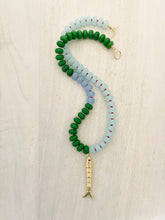 Load image into Gallery viewer, Lost at Sea // fish pendant beaded glass necklace
