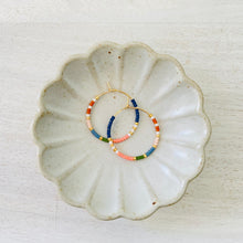Load image into Gallery viewer, Pocket Full of Posies // Japanese Miyuki glass hand beaded gold filled hoop earrings
