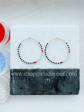 Load image into Gallery viewer, Between the Lines // weightless glass gold filled miyuki beaded hoops
