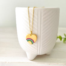 Load image into Gallery viewer, Jubilee rainbow heart pendant necklace
