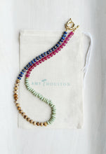 Load image into Gallery viewer, Willow and Wine // color block 90's inspired  rondelle gemstone necklace
