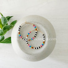Load image into Gallery viewer, Carousel // weightless glass gold filled miyuki beaded hoops
