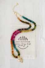 Load image into Gallery viewer, Where Seasons Meet // tourmaline heart pendant // rondelle gemstone necklace
