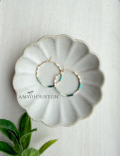 Load image into Gallery viewer, Santorini // Japanese Miyuki glass hand beaded gold filled hoop earrings
