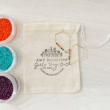 Load image into Gallery viewer, Mardi Gras weightless color block beaded  hoops

