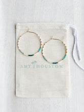 Load image into Gallery viewer, Santorini // Japanese Miyuki glass hand beaded gold filled hoop earrings
