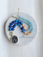 Load image into Gallery viewer, Blue Skies // Greek bee coin replica pendant necklace

