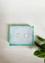 Load image into Gallery viewer, Sweetheart // blush or ivory heart post earrings
