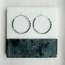 Load image into Gallery viewer, Skipping Rocks // weightless glass gold filled miyuki beaded hoops
