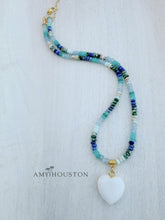 Load image into Gallery viewer, Ocean Spray // white heart blue gemstone necklace
