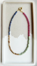 Load image into Gallery viewer, Willow and Wine // color block 90's inspired  rondelle gemstone necklace
