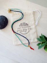 Load image into Gallery viewer, Napoli // red Italian horn pendant beaded glass and gemstone necklace
