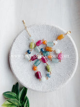 Load image into Gallery viewer, Color Crush// smooth tube round rondelle gemstone necklace
