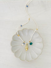 Load image into Gallery viewer, Conch Treasure // pendant beaded glass and gemstone necklace

