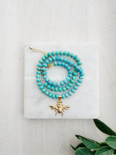Load image into Gallery viewer, Vivian // turquoise bee pendant // rondelle gemstone necklace
