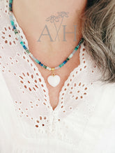 Load image into Gallery viewer, Ocean Spray // white heart blue gemstone necklace
