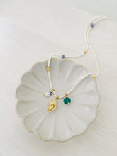 Load image into Gallery viewer, Conch Treasure // pendant beaded glass and gemstone necklace

