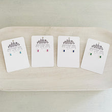 Load image into Gallery viewer, Cotton Candy pink baguette crystal post earrings
