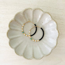 Load image into Gallery viewer, Nordic // Japanese Miyuki glass hand beaded gold filled hoop earrings
