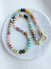 Load image into Gallery viewer, Eden //serpent snake // rondelle gemstone necklace
