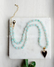 Load image into Gallery viewer, Gentle Heart // mint jade, heart pendant necklace

