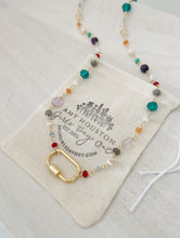 Load image into Gallery viewer, Carabiner and gems optional charm necklace
