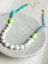 Load image into Gallery viewer, Key Lime // jade and howlite chunky bead necklace
