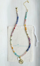 Load image into Gallery viewer, Full Heart, Big Faith // gemstone cross and heart charm necklace

