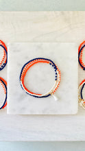Load image into Gallery viewer, Triple Wrap Cavaliers czech glass wrap stretch bracelet
