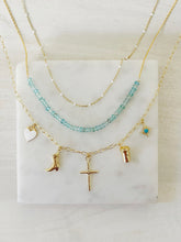 Load image into Gallery viewer, Dottie white or turquoise enamel chain necklace hi
