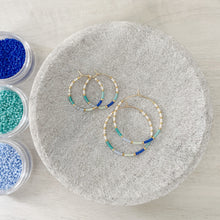 Load image into Gallery viewer, Mykonos weightless glass bead hoops

