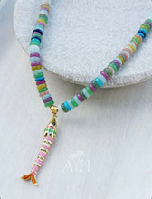 Load image into Gallery viewer, Tropical Storm // fish pendant gemstone necklace
