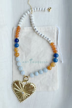 Load image into Gallery viewer, BIG LOVE UVA / heart // Cavaliers school spirit statement necklace  // gemstone necklace
