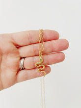 Load image into Gallery viewer, Hidden Strength snake pendant necklace
