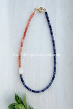 Load image into Gallery viewer, Wahoowa UVA Cavaliers No1. / heart // school spirit statement necklace  // gemstone necklace
